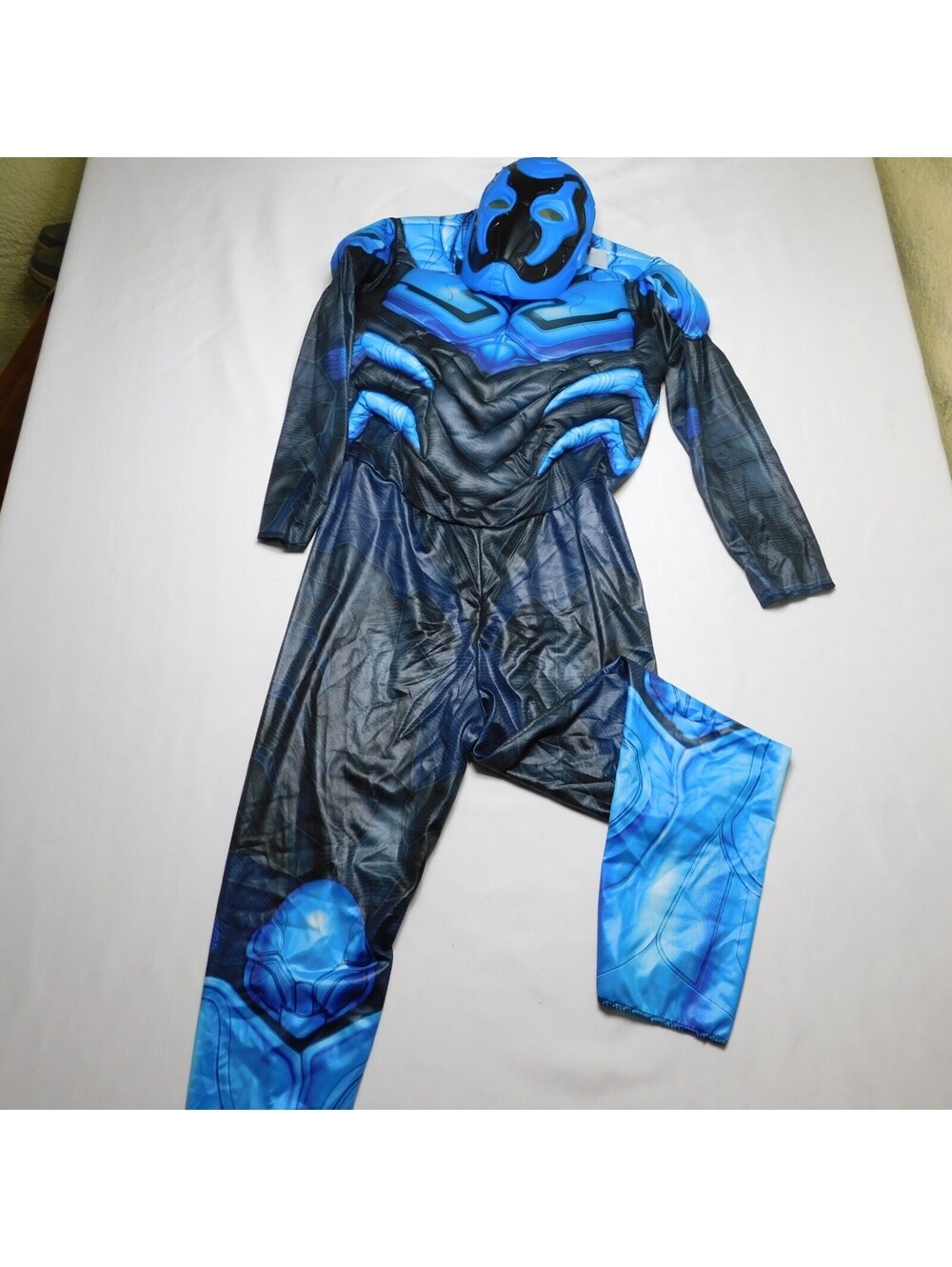 DC Comics Blue Beetle Costume Kids Large 10 12 Rubies Muscle Padded Jumpsuit Mas